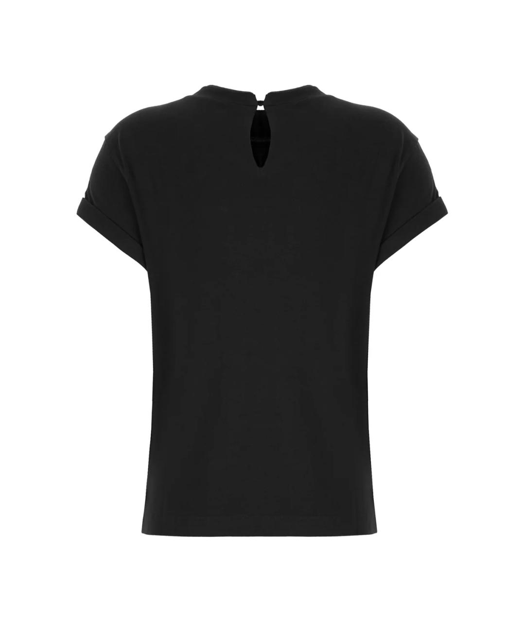 BRUNELLO CUCINELLI Черная хлопковая футболка, фото 2