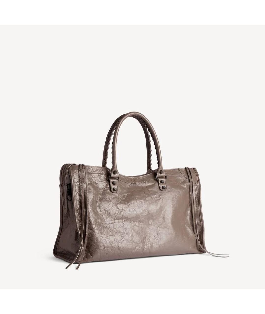 BALENCIAGA Коричневая кожаная сумка на плечо, фото 4