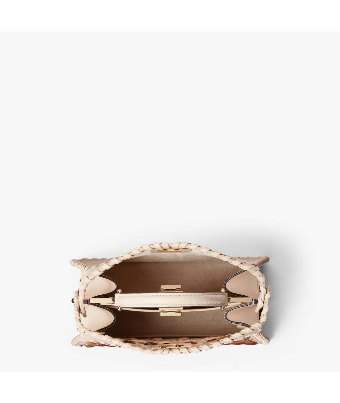 FENDI Бежевая кожаная сумка через плечо, фото 4