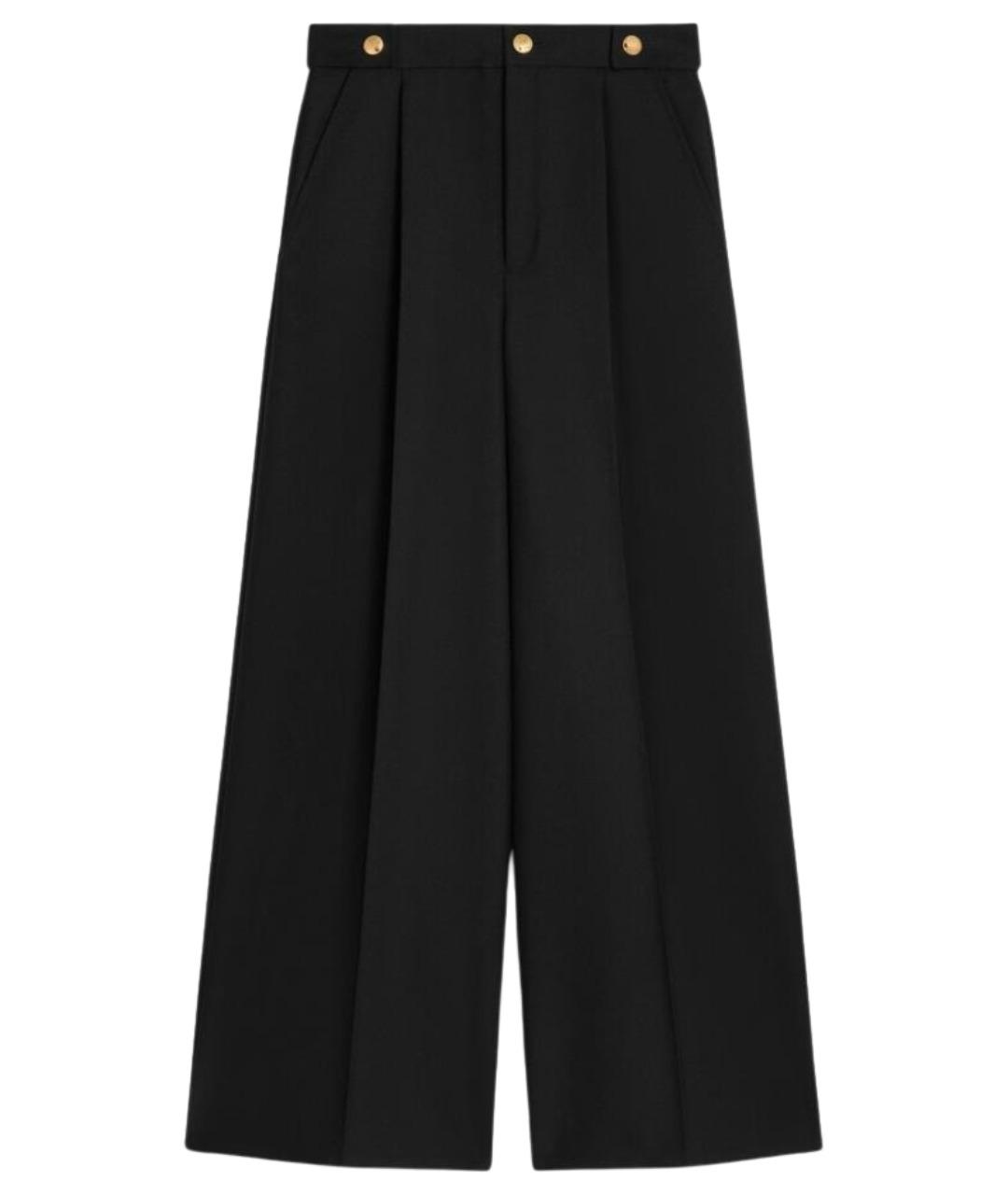 CELINE Черные шерстяные брюки широкие, фото 1