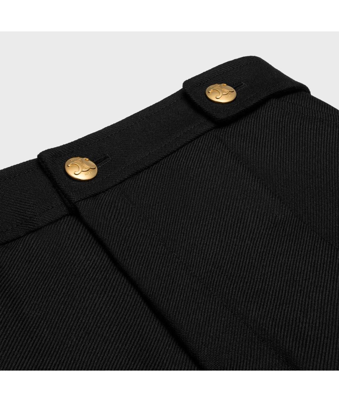 CELINE Черные шерстяные брюки широкие, фото 3