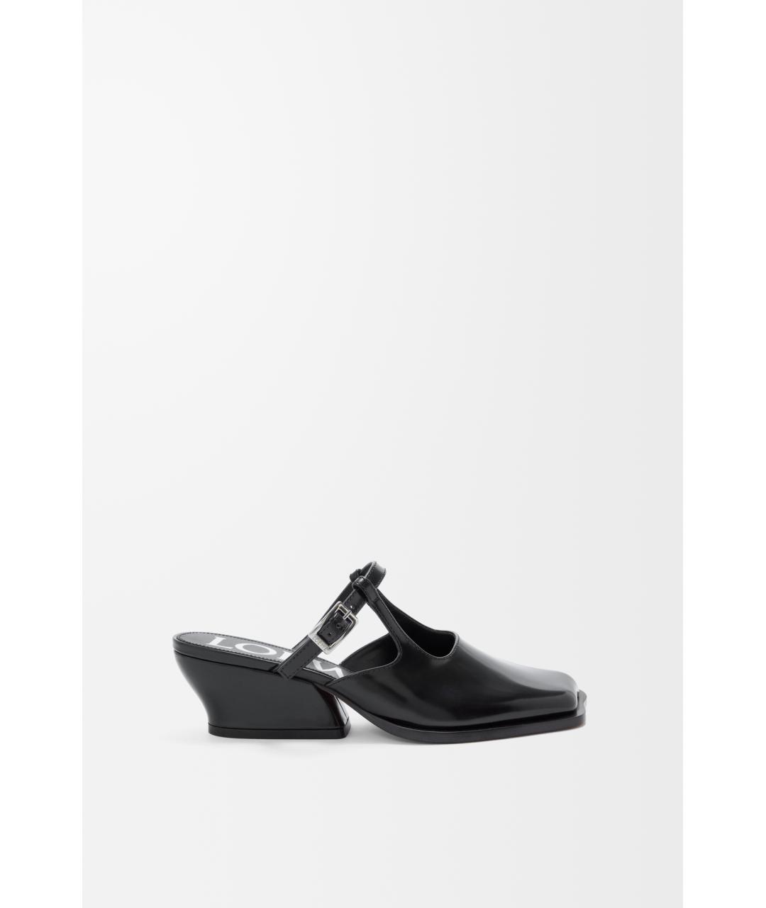 LOEWE Черные кожаные мюли, фото 4