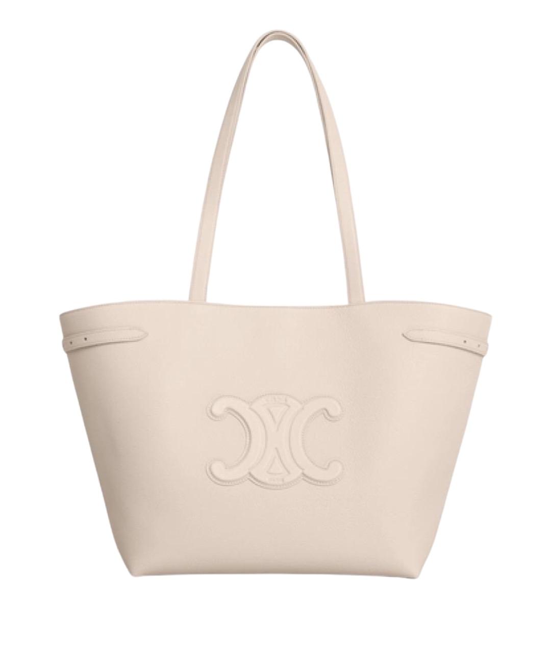 CELINE Бежевая кожаная сумка тоут, фото 1