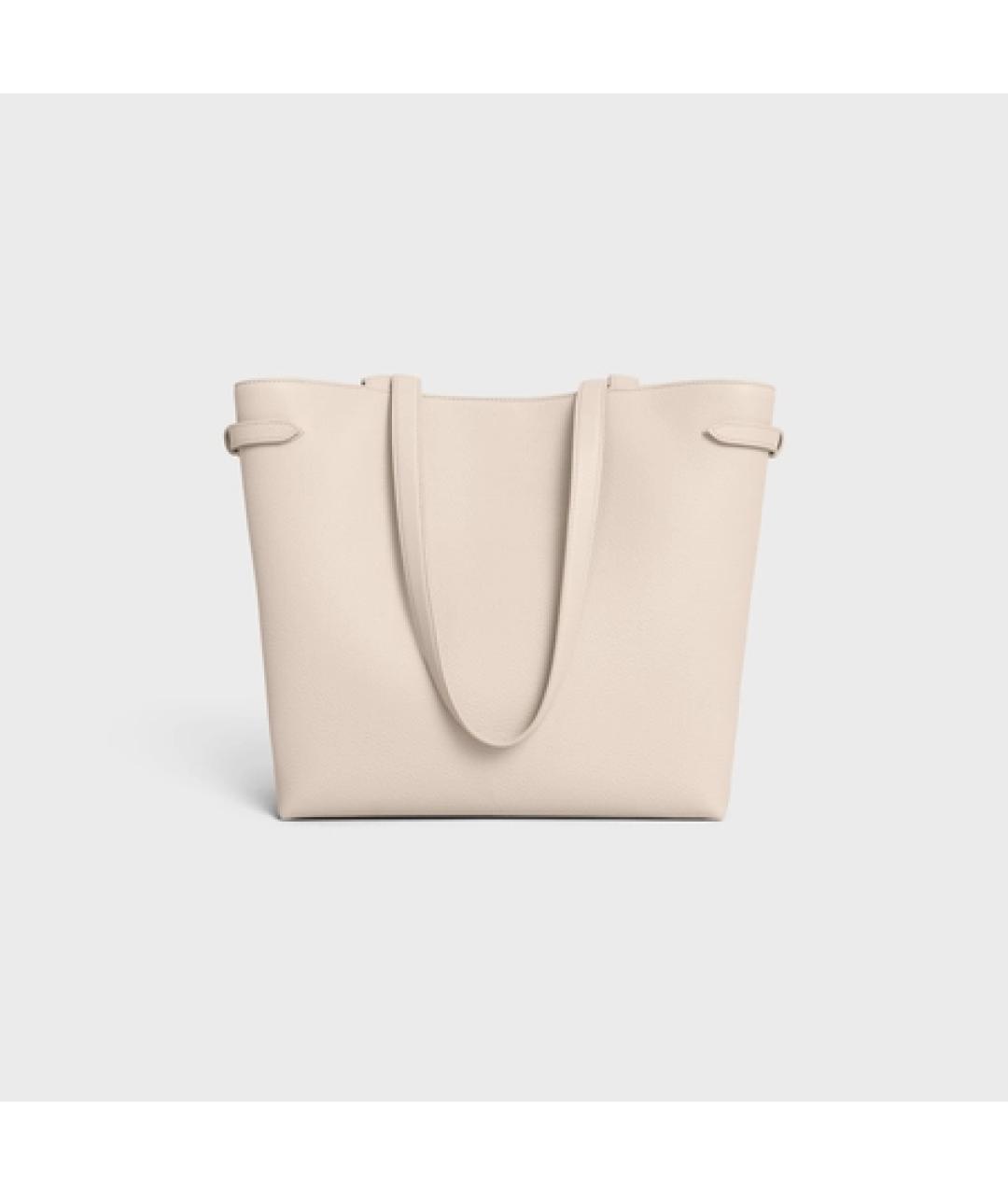 CELINE Бежевая кожаная сумка тоут, фото 2