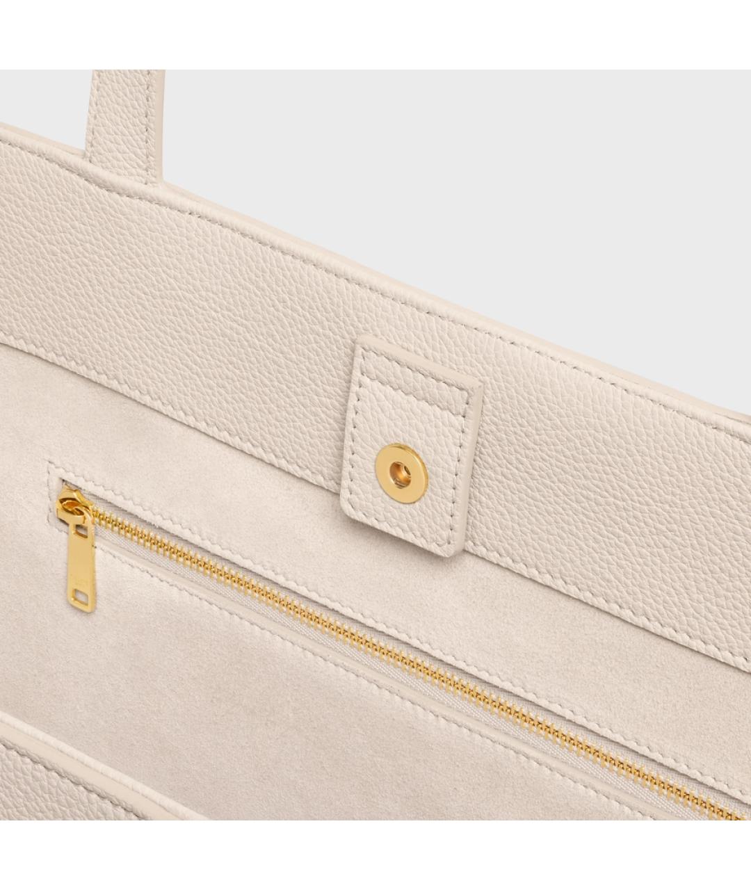 CELINE Бежевая кожаная сумка тоут, фото 5