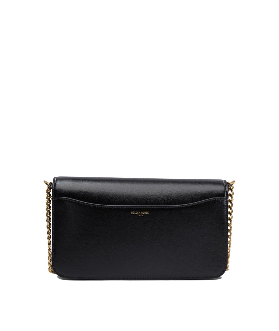 GOLDEN GOOSE DELUXE BRAND Черная кожаная сумка через плечо, фото 2