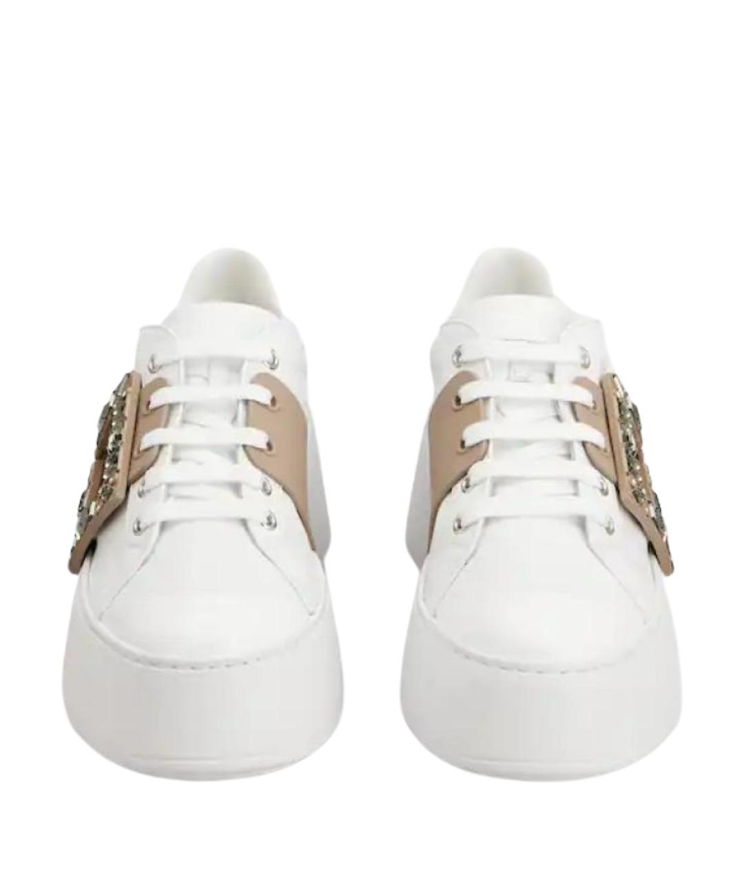 ROGER VIVIER Белые кожаные кроссовки, фото 3