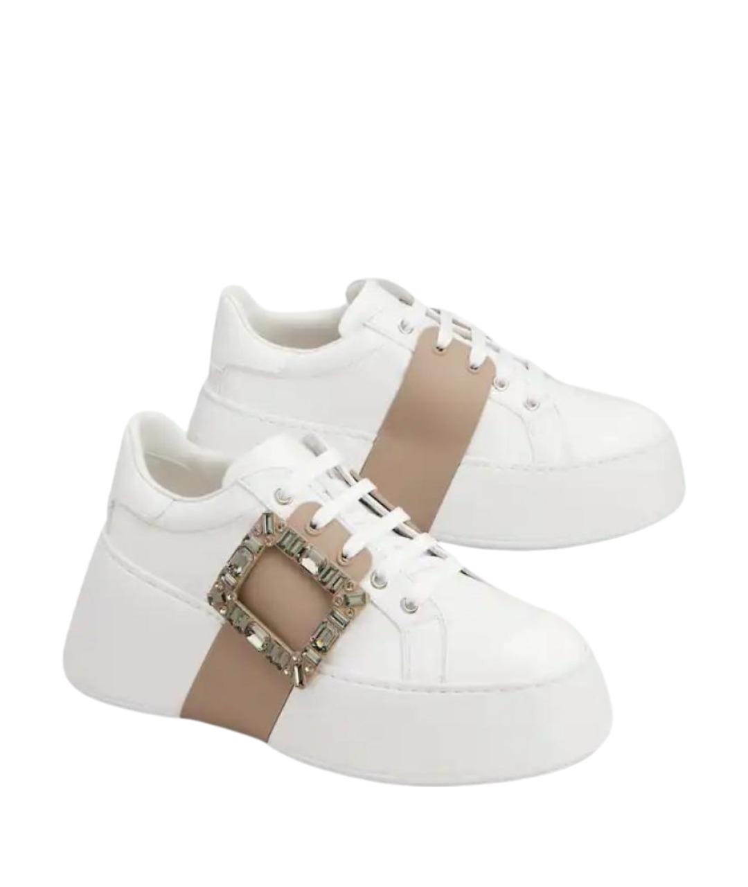 ROGER VIVIER Белые кожаные кроссовки, фото 2