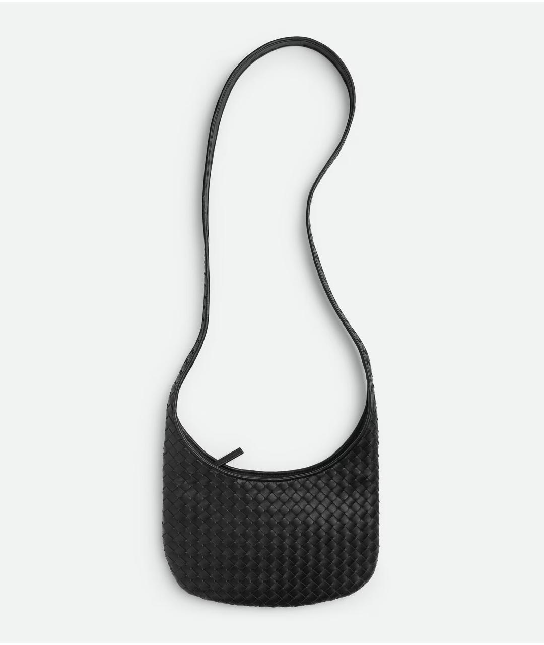 BOTTEGA VENETA Черная кожаная сумка на плечо, фото 3