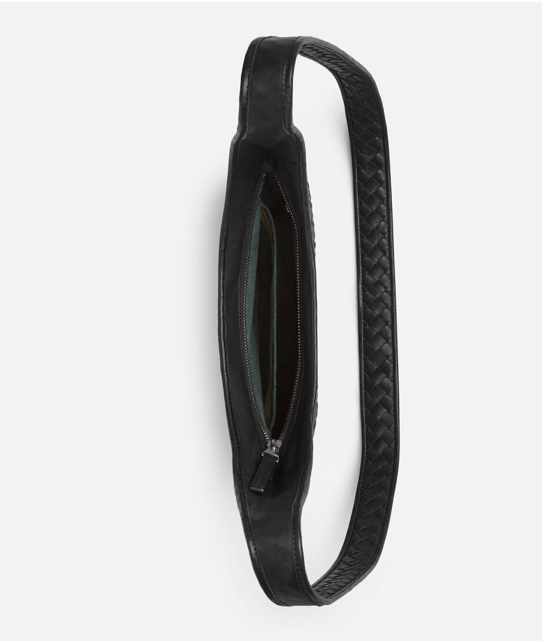 BOTTEGA VENETA Черная кожаная сумка на плечо, фото 2