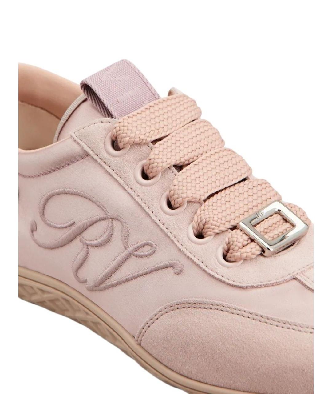 ROGER VIVIER Розовые замшевые кроссовки, фото 6