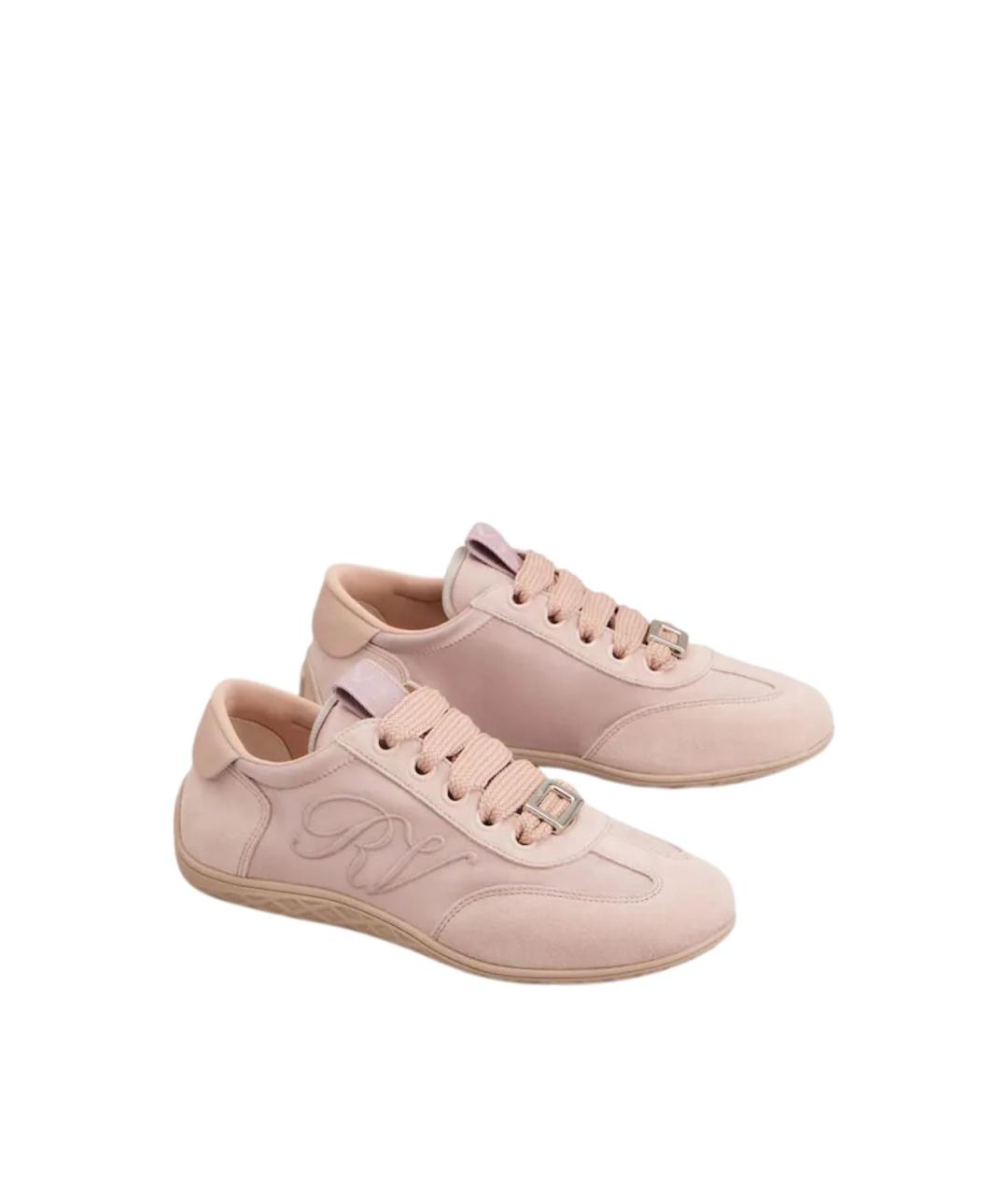 ROGER VIVIER Розовые замшевые кроссовки, фото 3