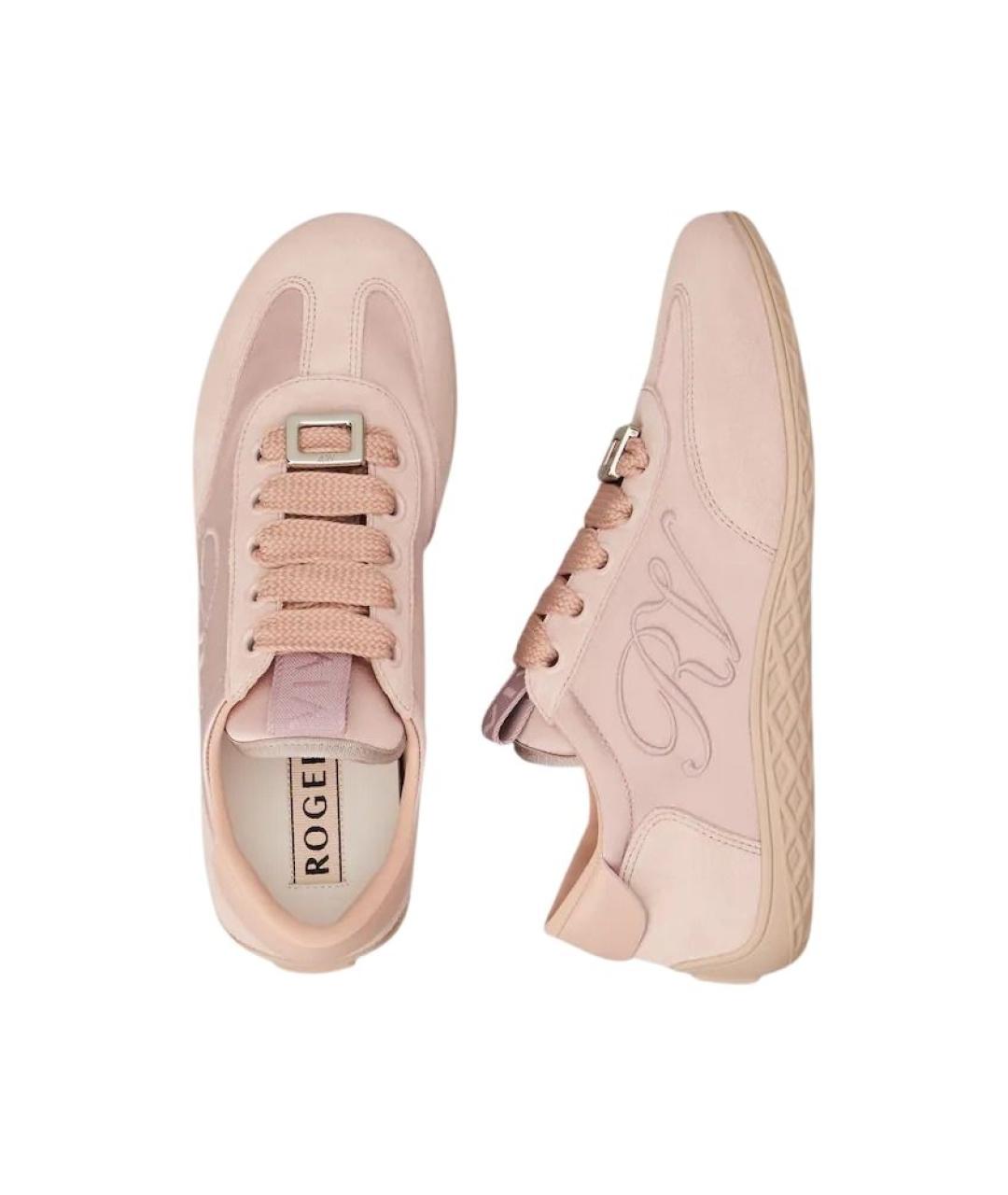 ROGER VIVIER Розовые замшевые кроссовки, фото 4
