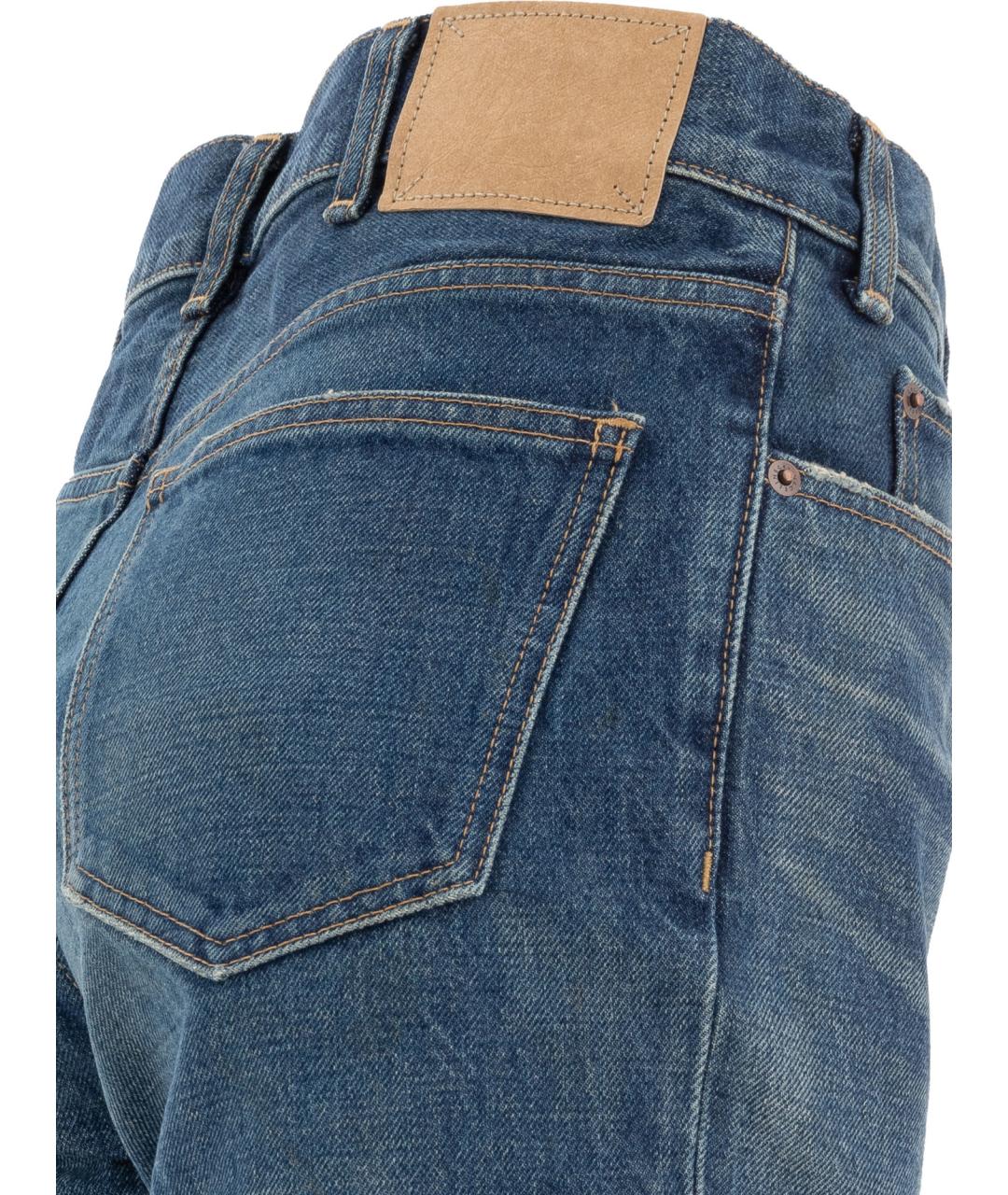 CELINE Синие хлопковые прямые джинсы, фото 4