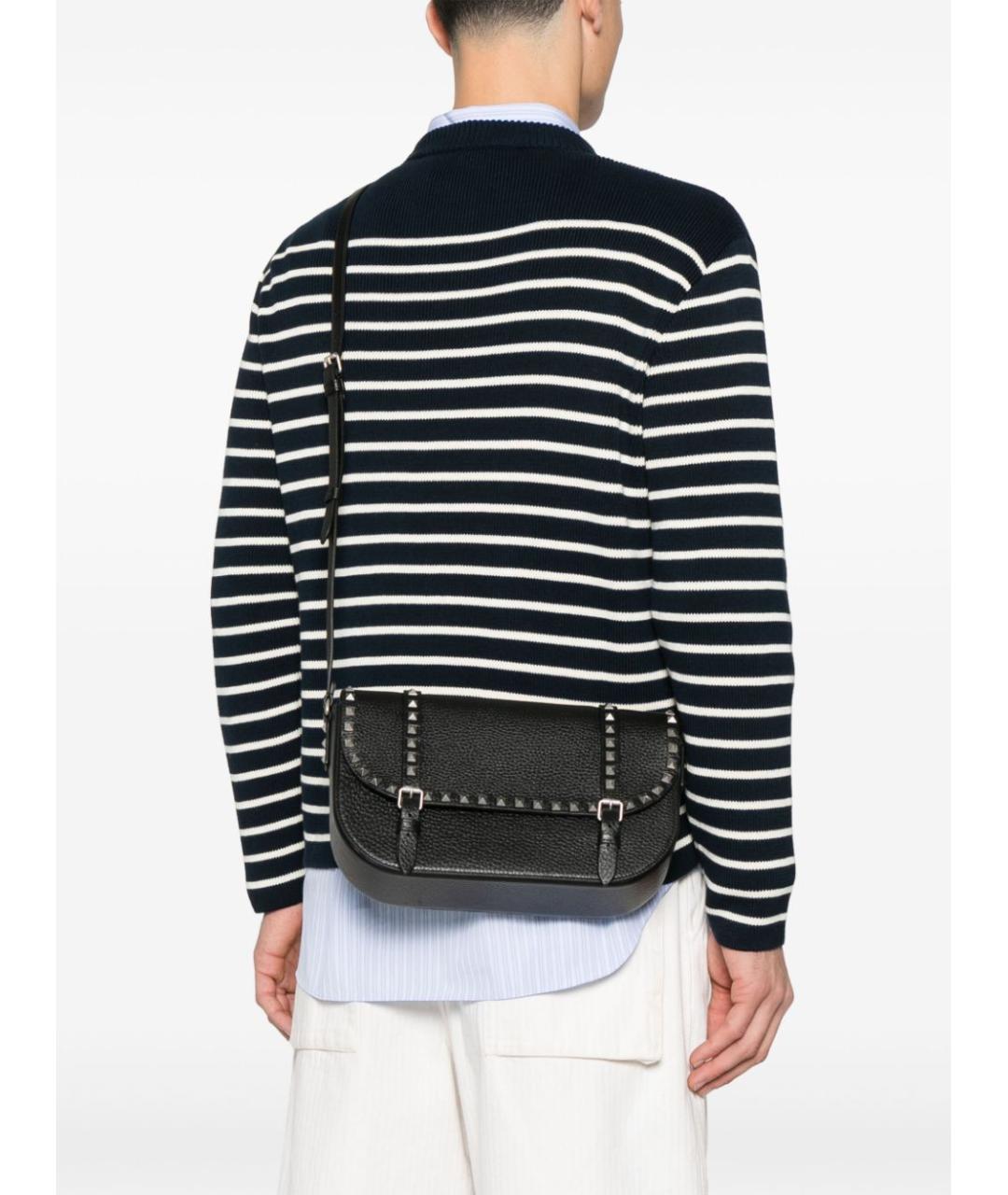 VALENTINO Черная кожаная сумка на плечо, фото 3