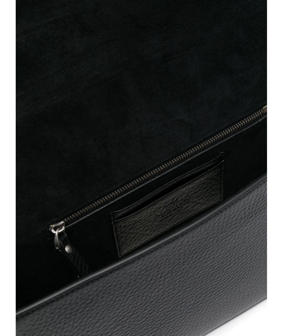 VALENTINO Черная кожаная сумка на плечо, фото 5