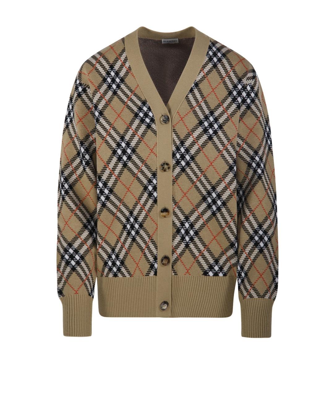 BURBERRY Бежевый шерстяной кардиган, фото 1
