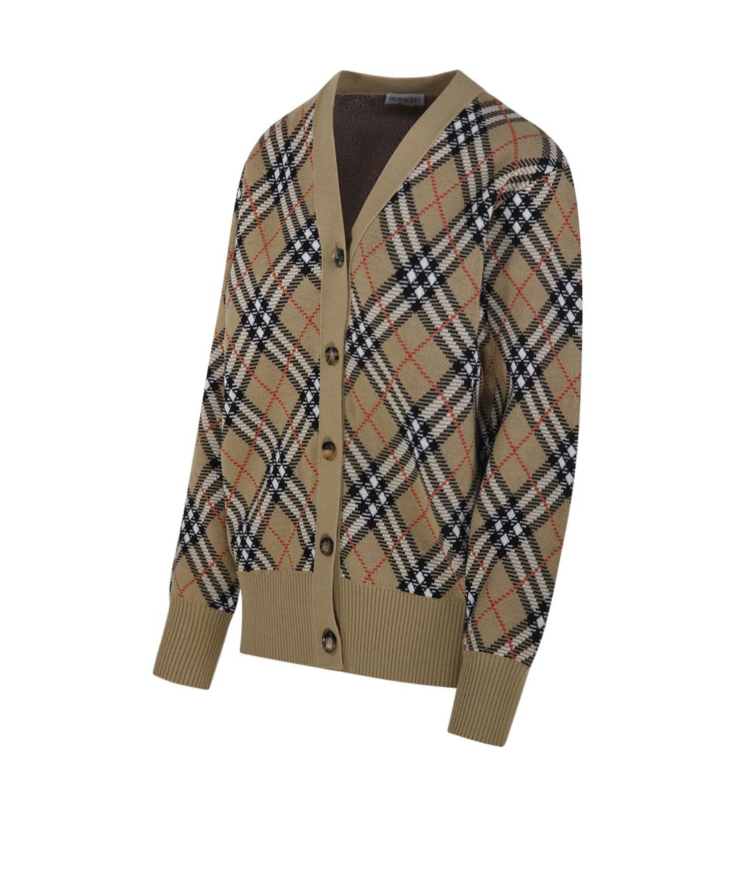 BURBERRY Бежевый шерстяной кардиган, фото 2