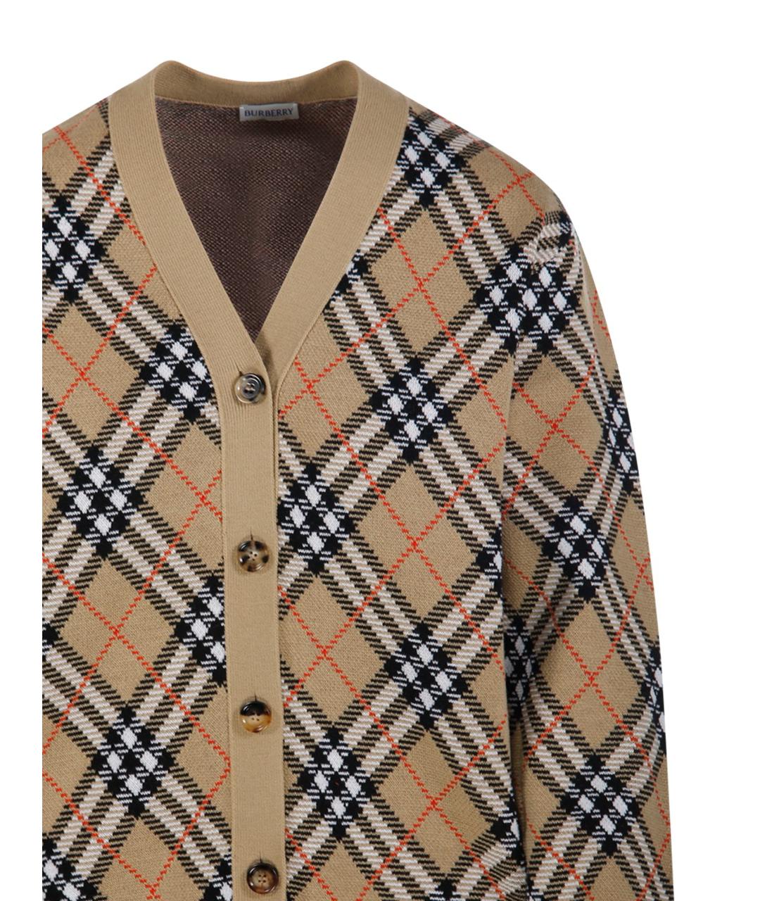 BURBERRY Бежевый шерстяной кардиган, фото 4
