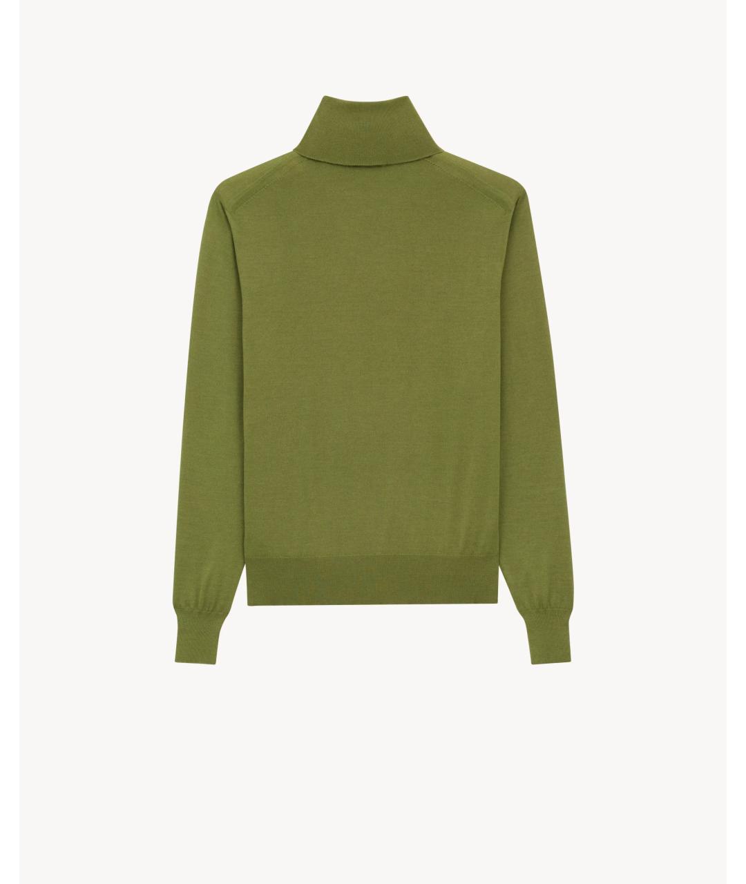 SAINT LAURENT Зеленый шерстяной джемпер / свитер, фото 2