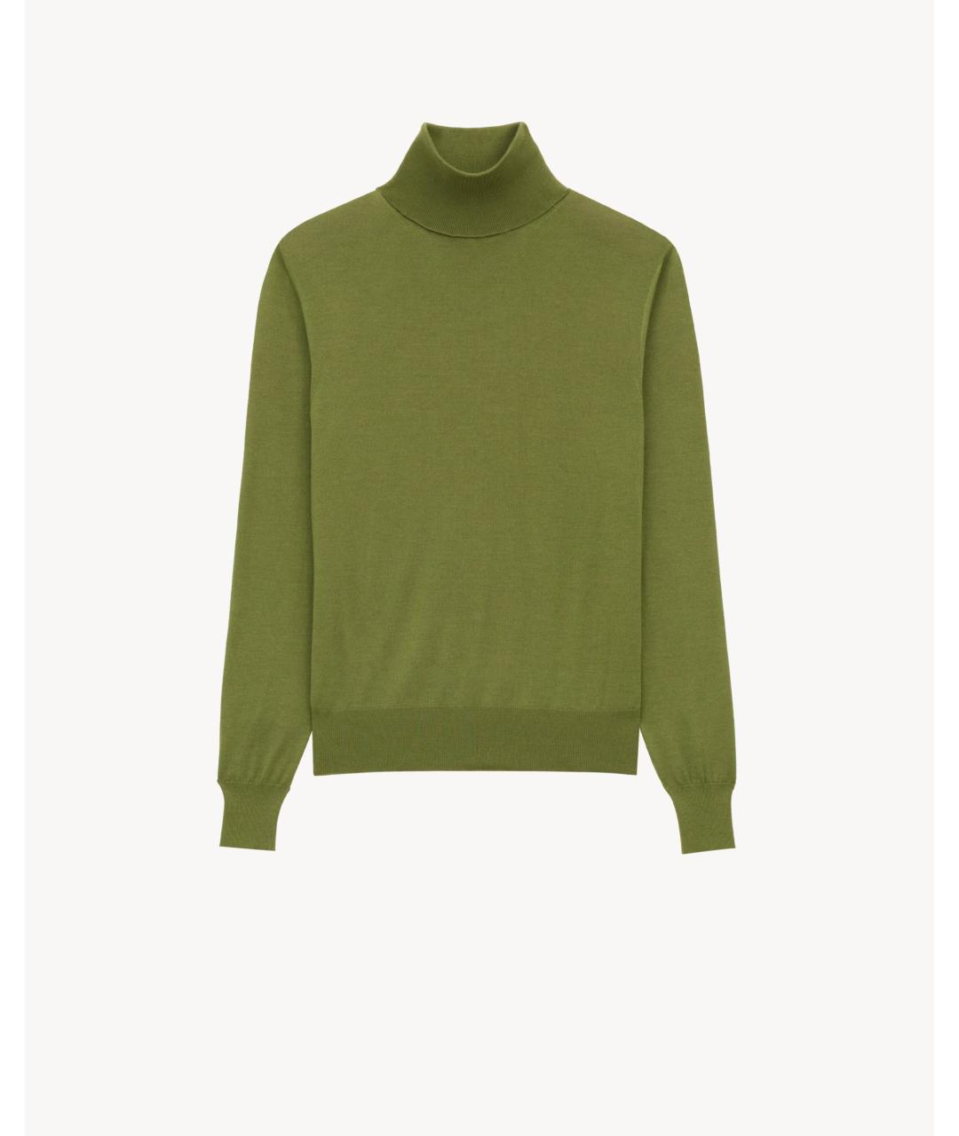 SAINT LAURENT Зеленый шерстяной джемпер / свитер, фото 1