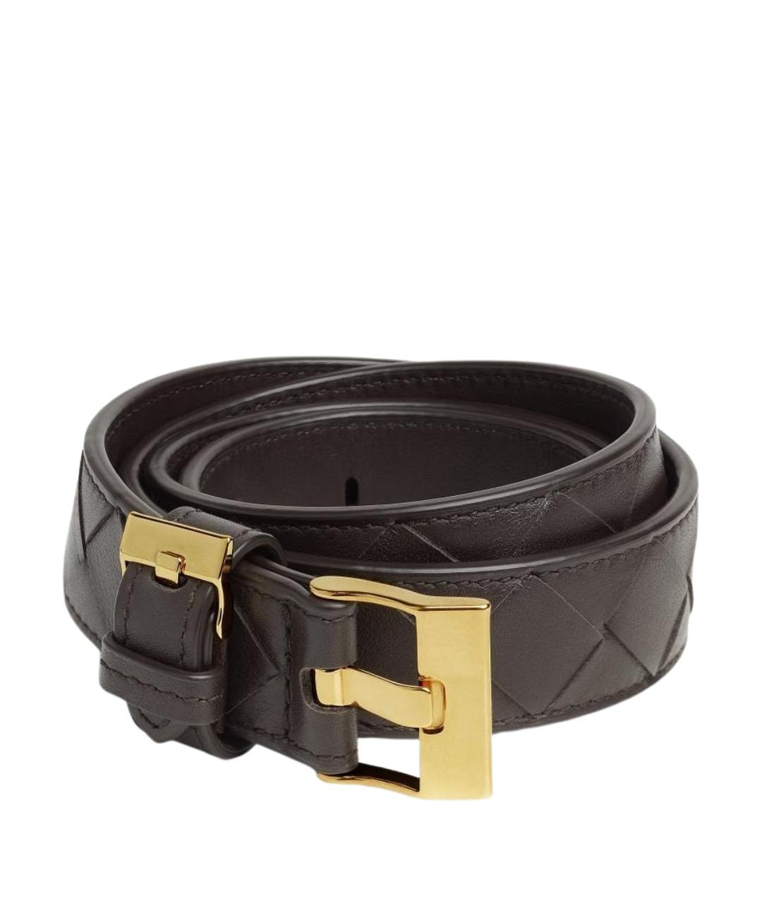 BOTTEGA VENETA Коричневый кожаный ремень, фото 1