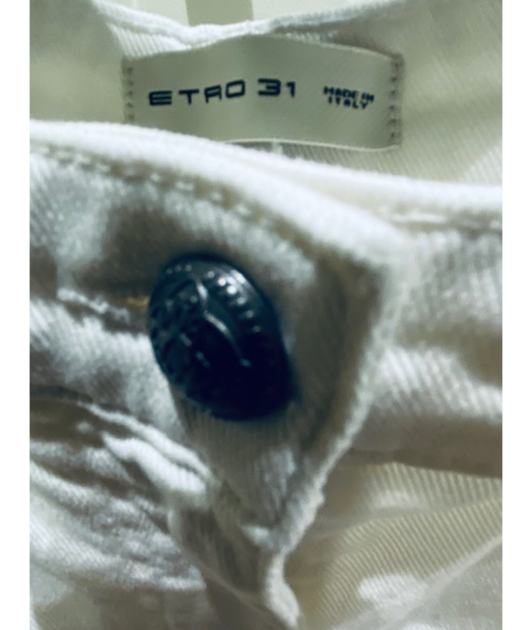 ETRO Белые хлопко-эластановые прямые джинсы, фото 5