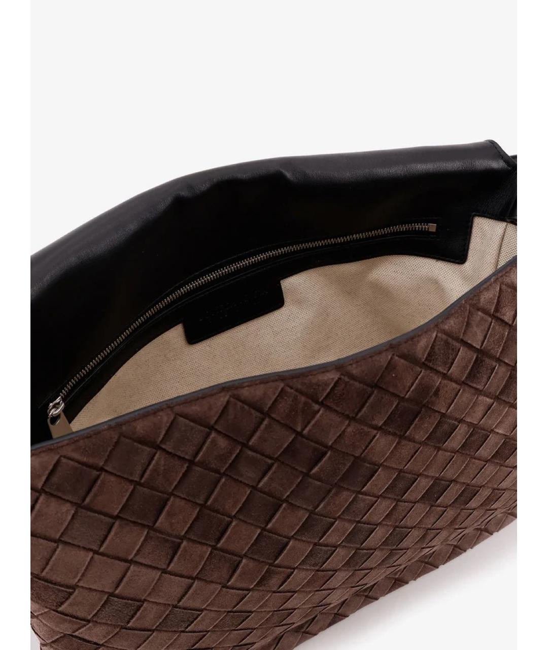 BOTTEGA VENETA Коричневая замшевая сумка на плечо, фото 4
