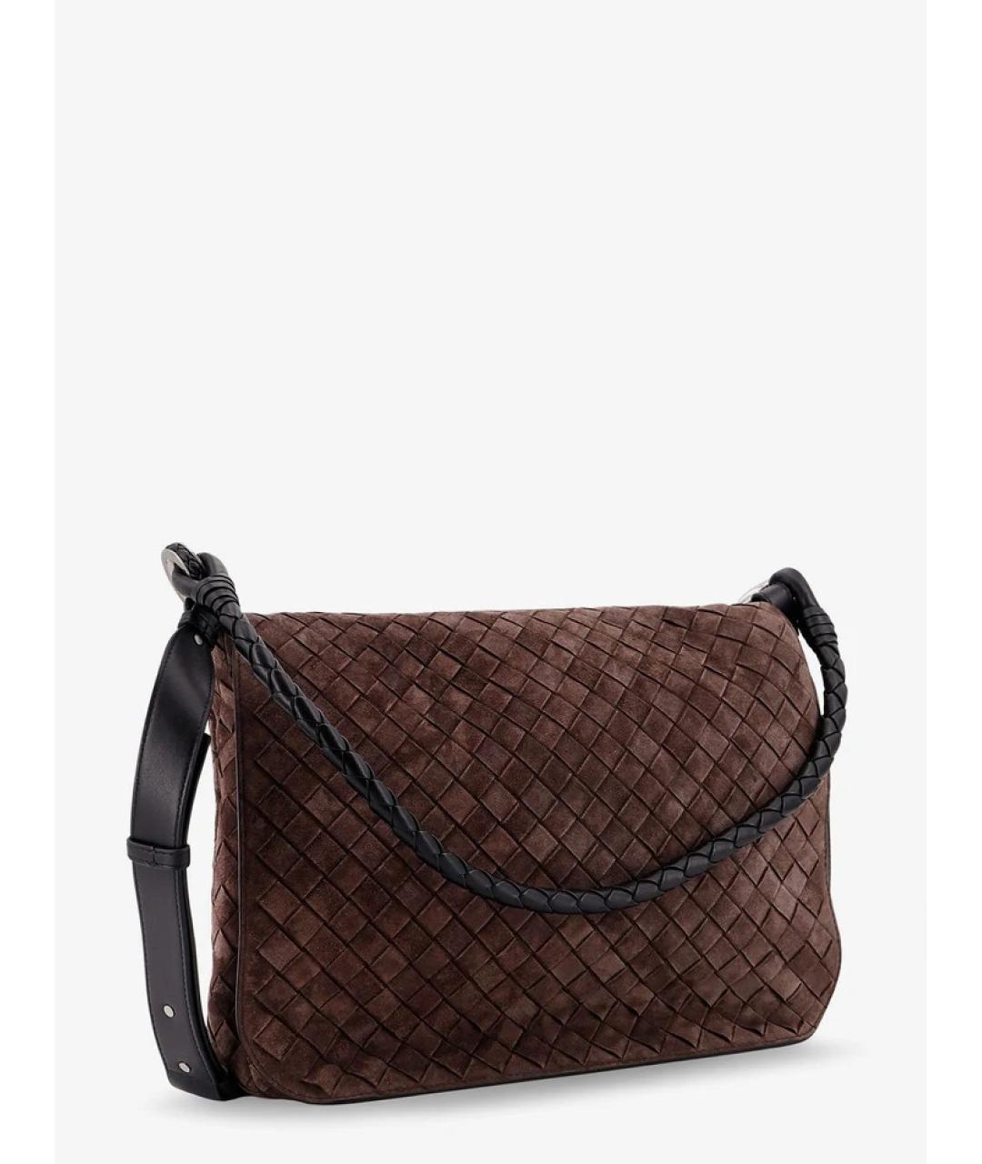 BOTTEGA VENETA Коричневая замшевая сумка на плечо, фото 3