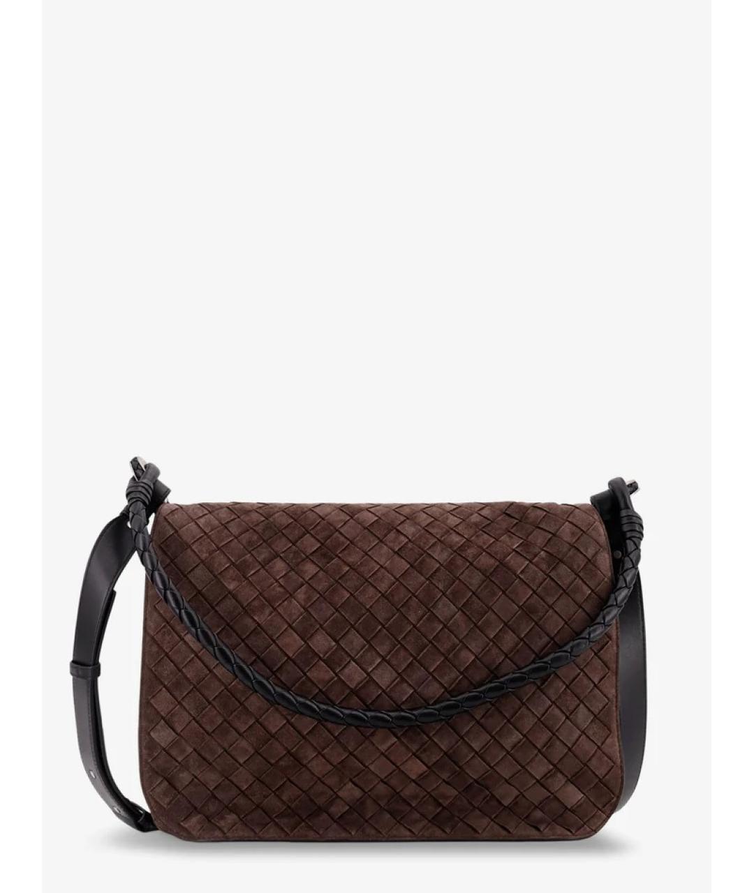 BOTTEGA VENETA Коричневая замшевая сумка на плечо, фото 1