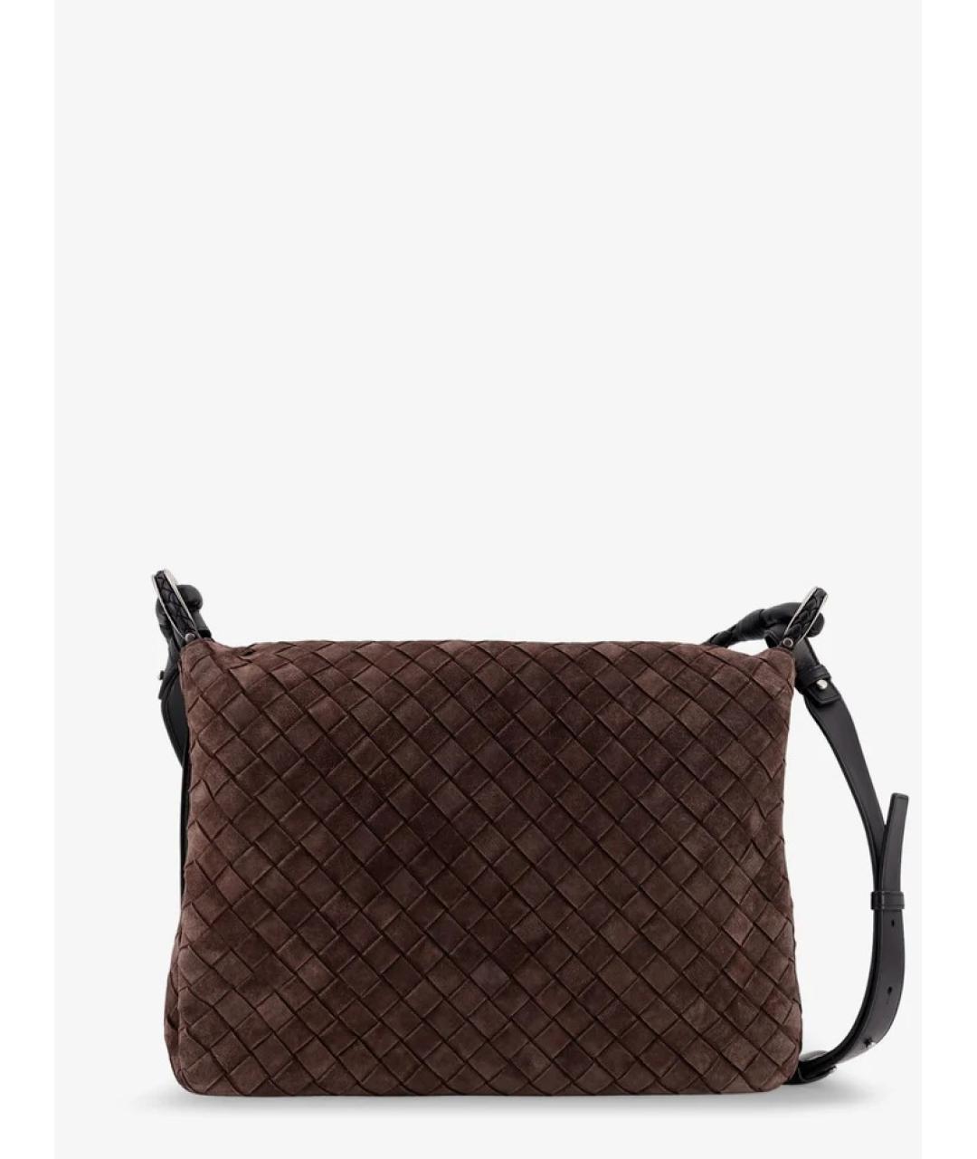 BOTTEGA VENETA Коричневая замшевая сумка на плечо, фото 2
