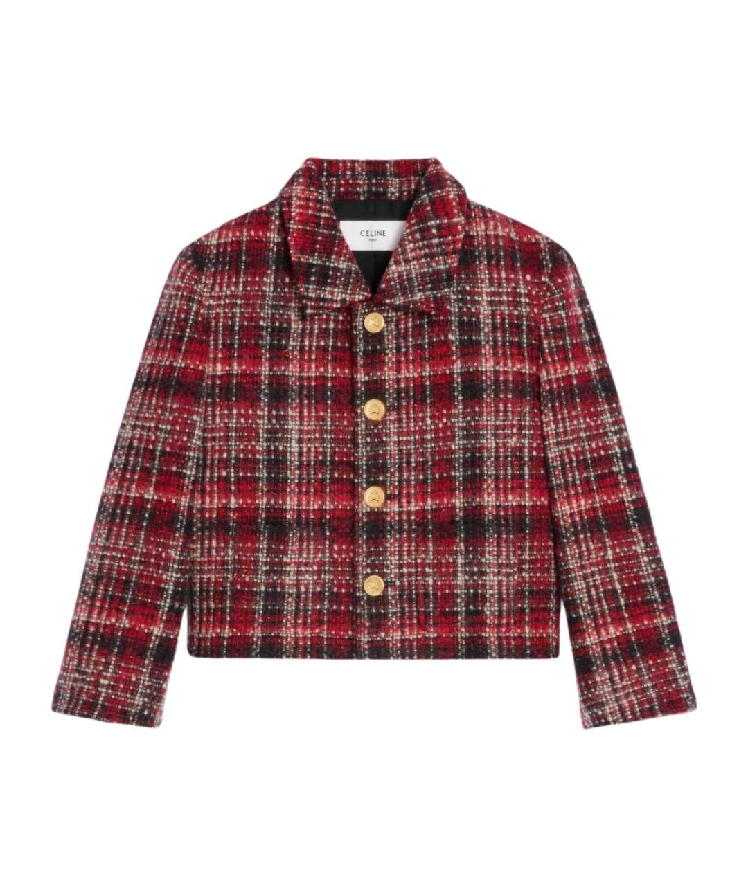 CELINE Красный шерстяной жакет/пиджак, фото 1