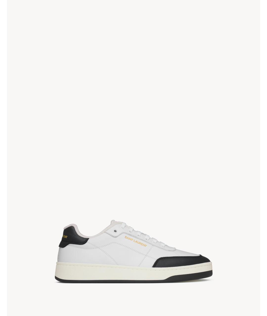 SAINT LAURENT Белые кожаные низкие кроссовки / кеды, фото 1