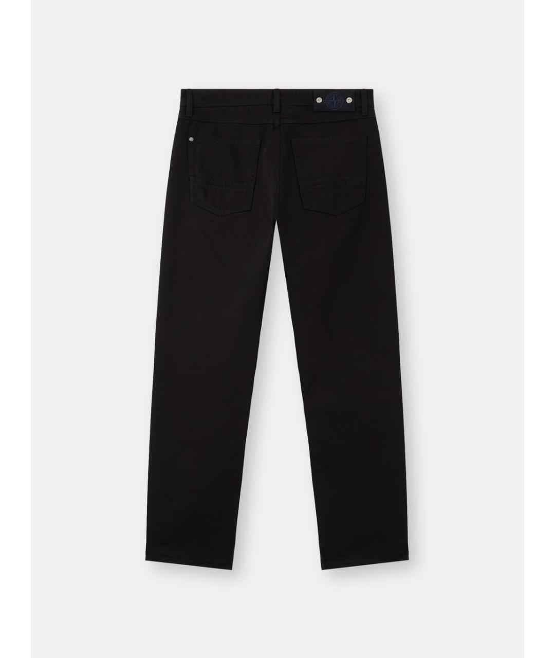 STONE ISLAND Черные хлопковые повседневные брюки, фото 2