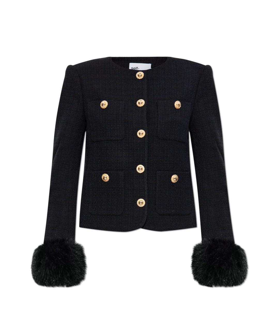 SELF-PORTRAIT Черная вискозная куртка, фото 1