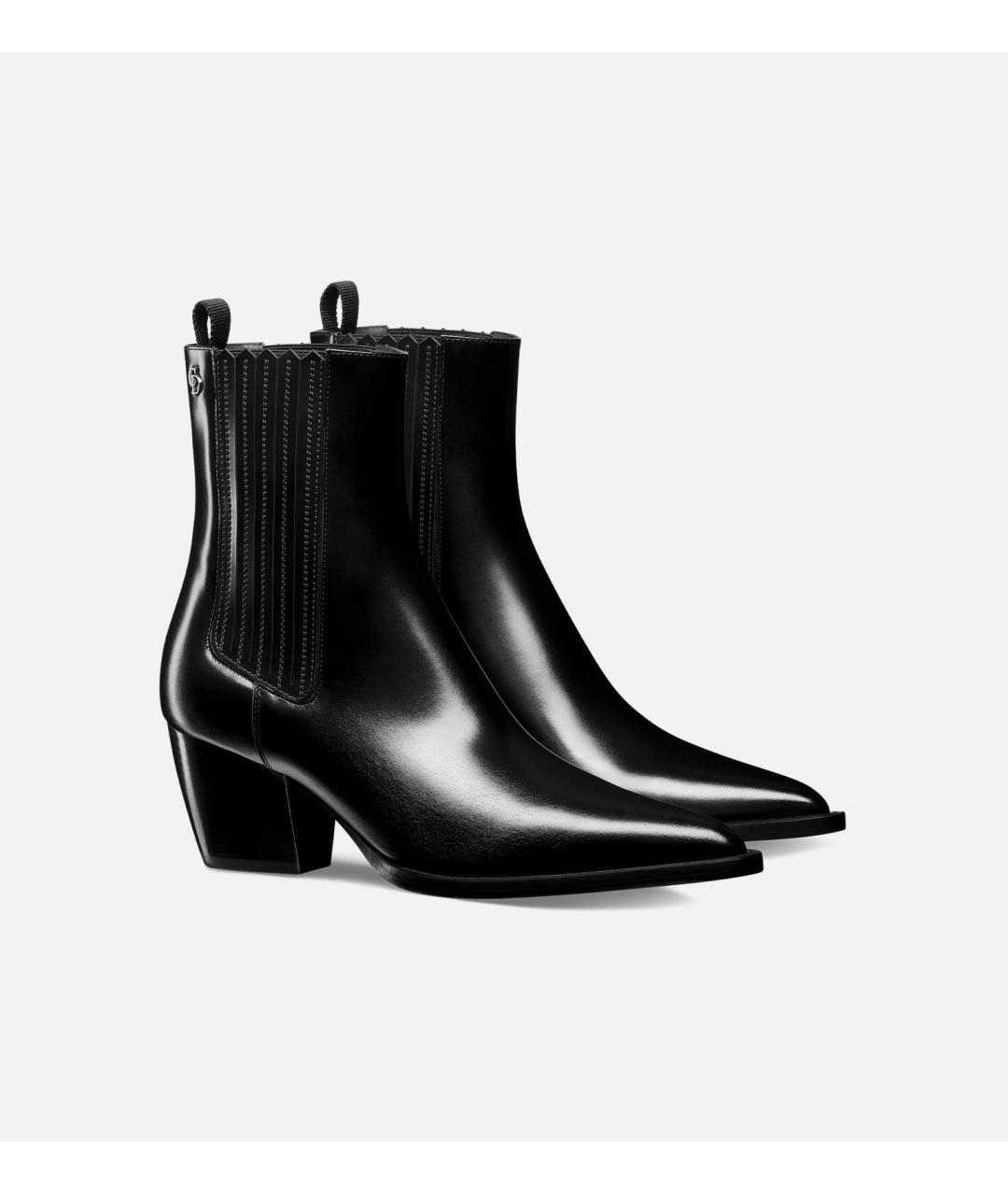 CHRISTIAN DIOR Черные кожаные полусапоги, фото 2