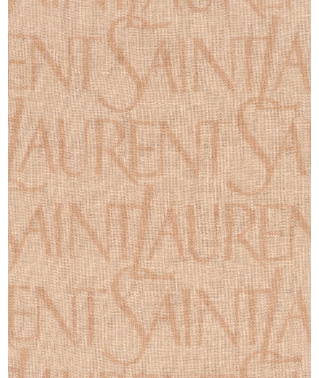 SAINT LAURENT Бежевый кашемировый шарф, фото 2