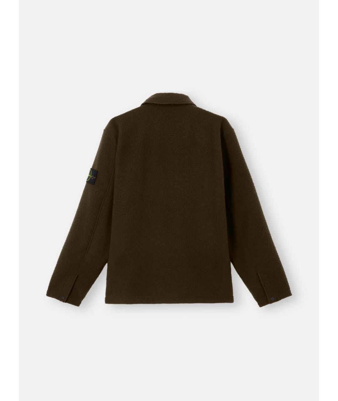 STONE ISLAND Зеленая шерстяная куртка, фото 2