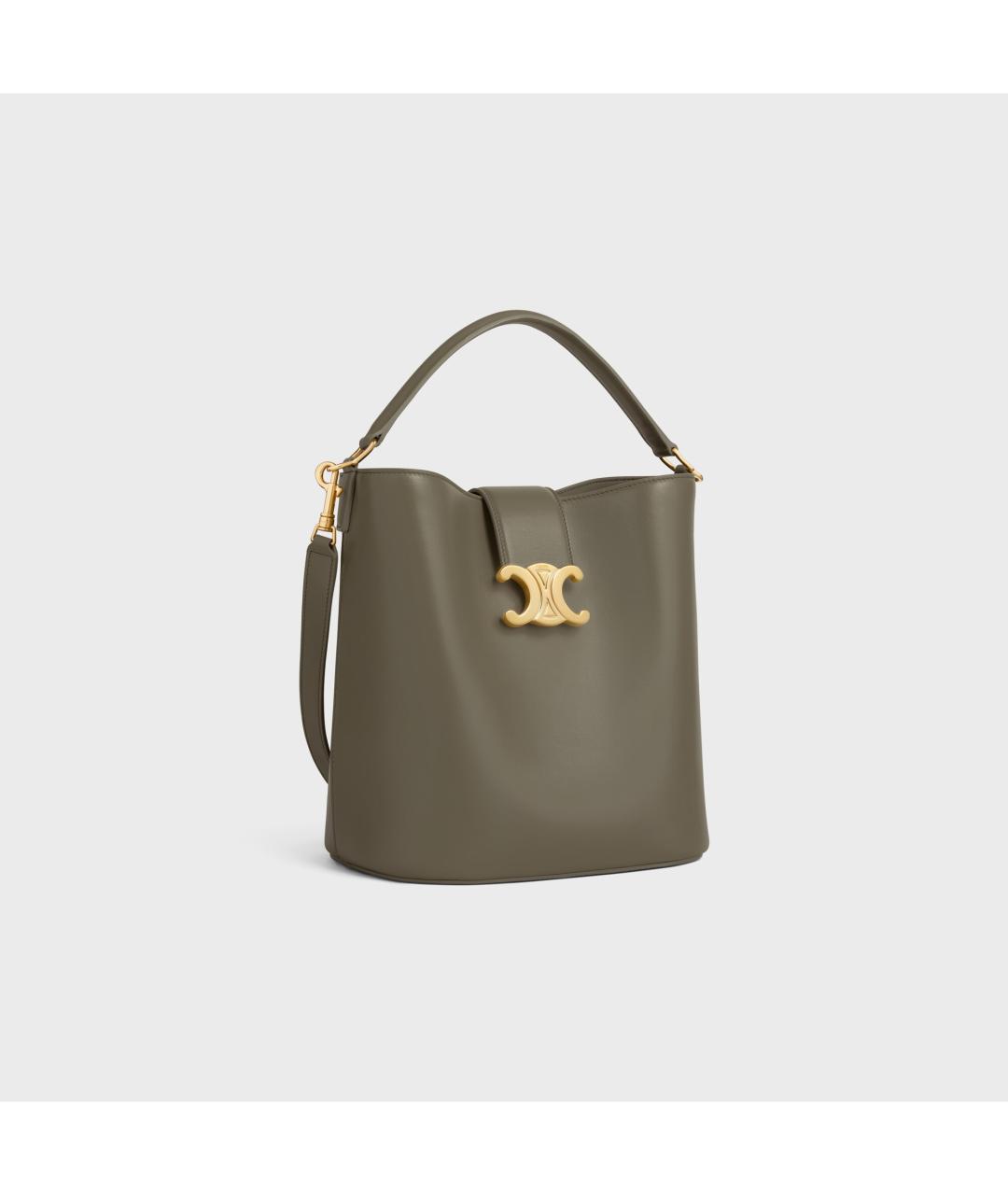 CELINE Зеленая кожаная сумка через плечо, фото 2