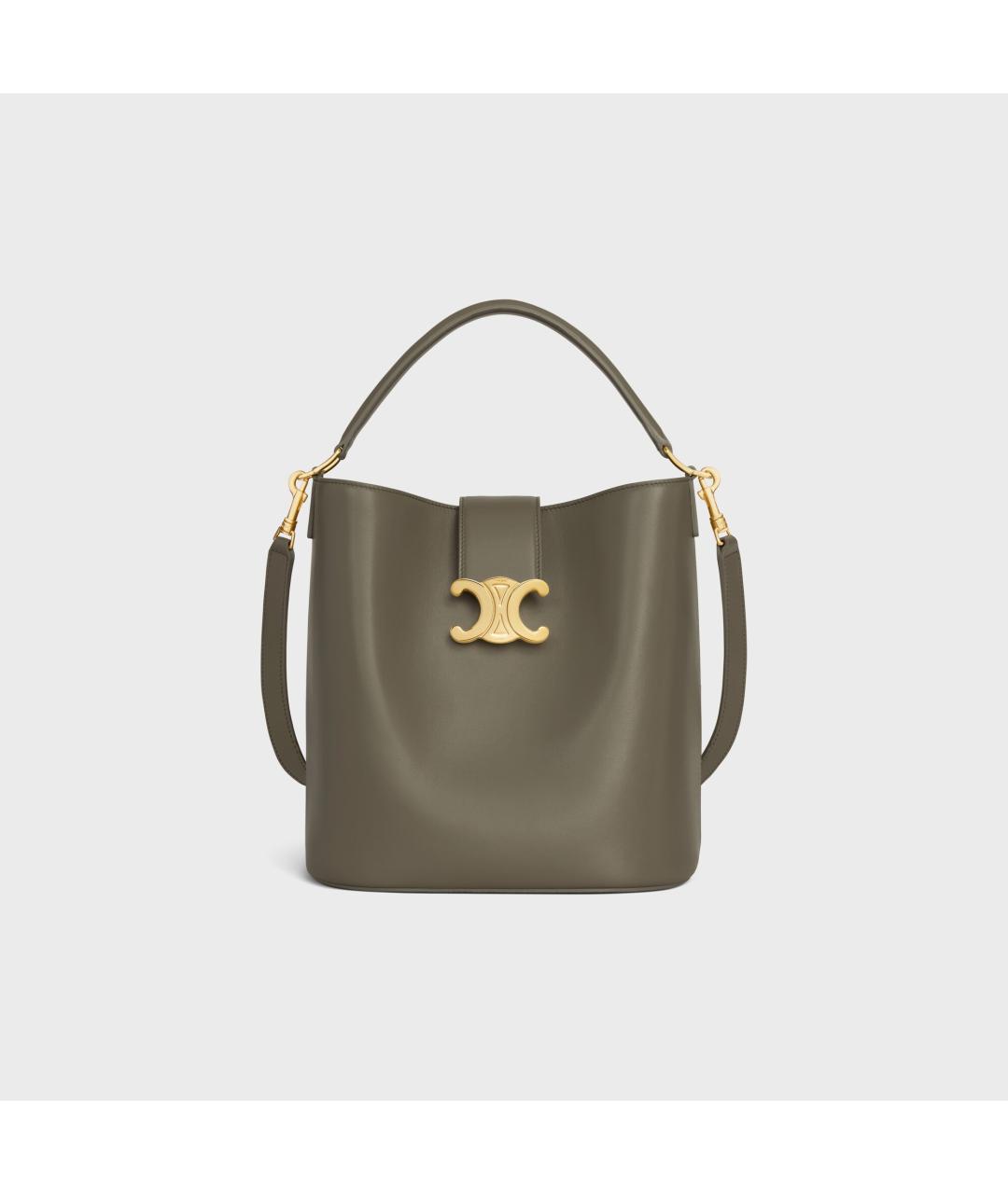 CELINE Зеленая кожаная сумка через плечо, фото 6