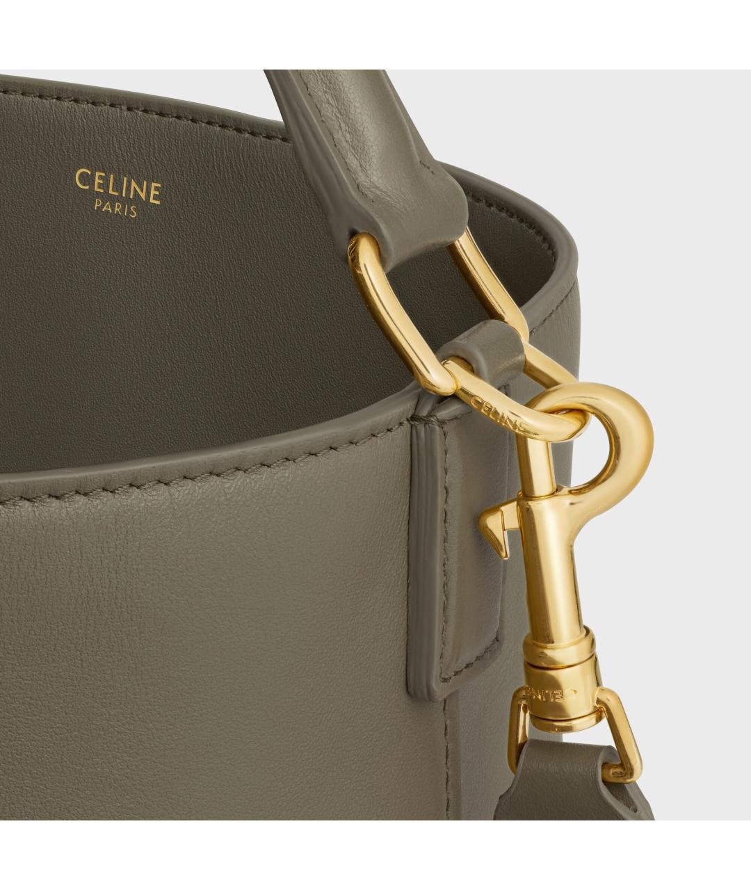 CELINE Зеленая кожаная сумка через плечо, фото 5