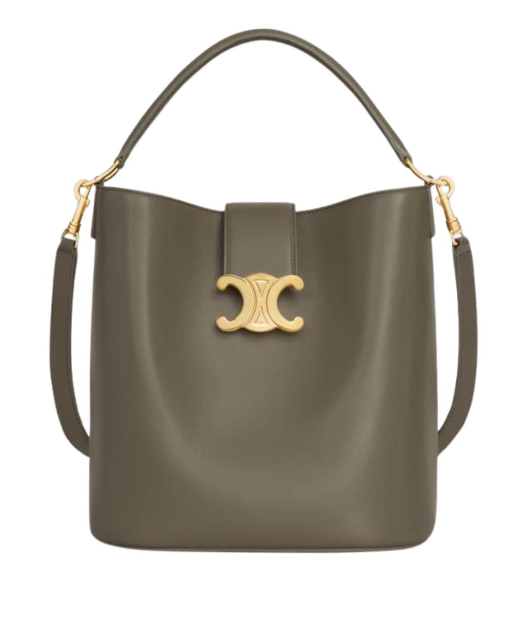 CELINE Зеленая кожаная сумка через плечо, фото 1