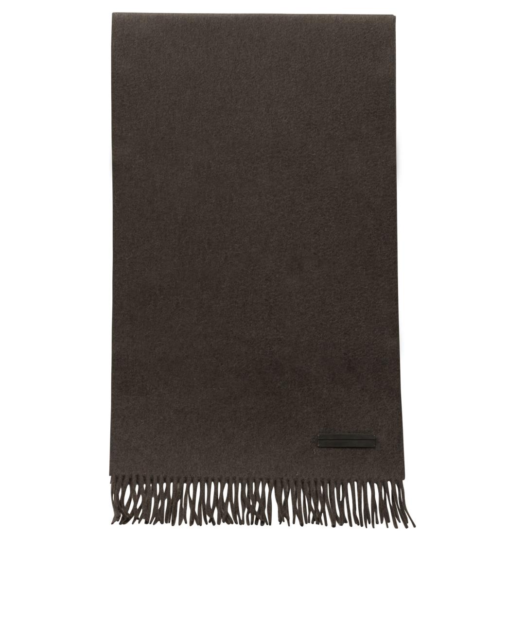 ZEGNA Коричневый кашемировый шарф, фото 1