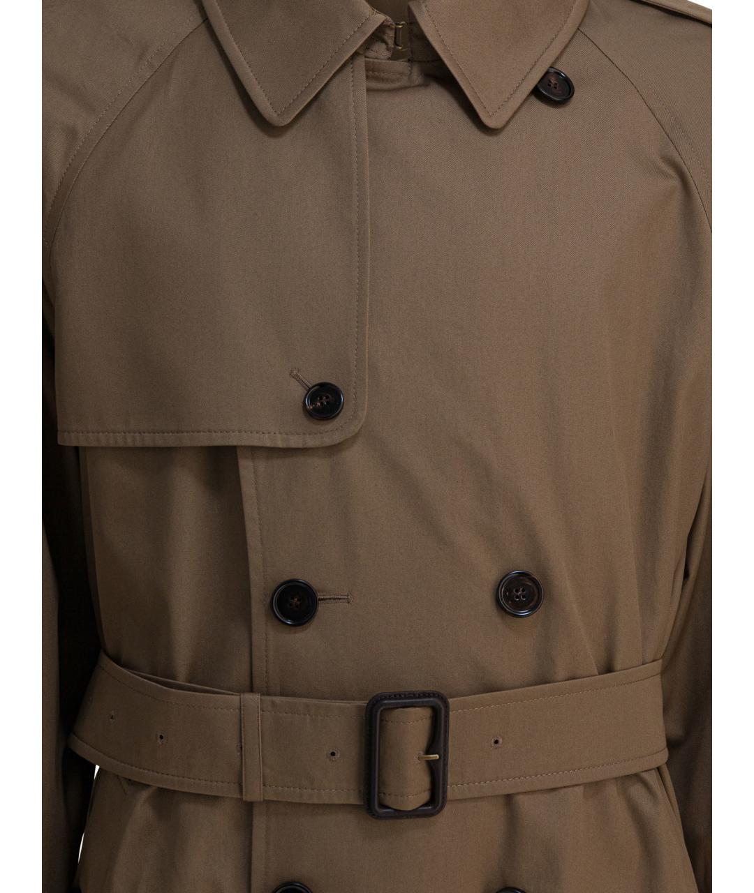 BURBERRY Коричневый хлопковый тренч / плащ, фото 4