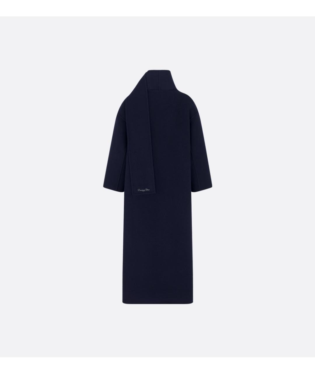 CHRISTIAN DIOR Синее шерстяное пальто, фото 2