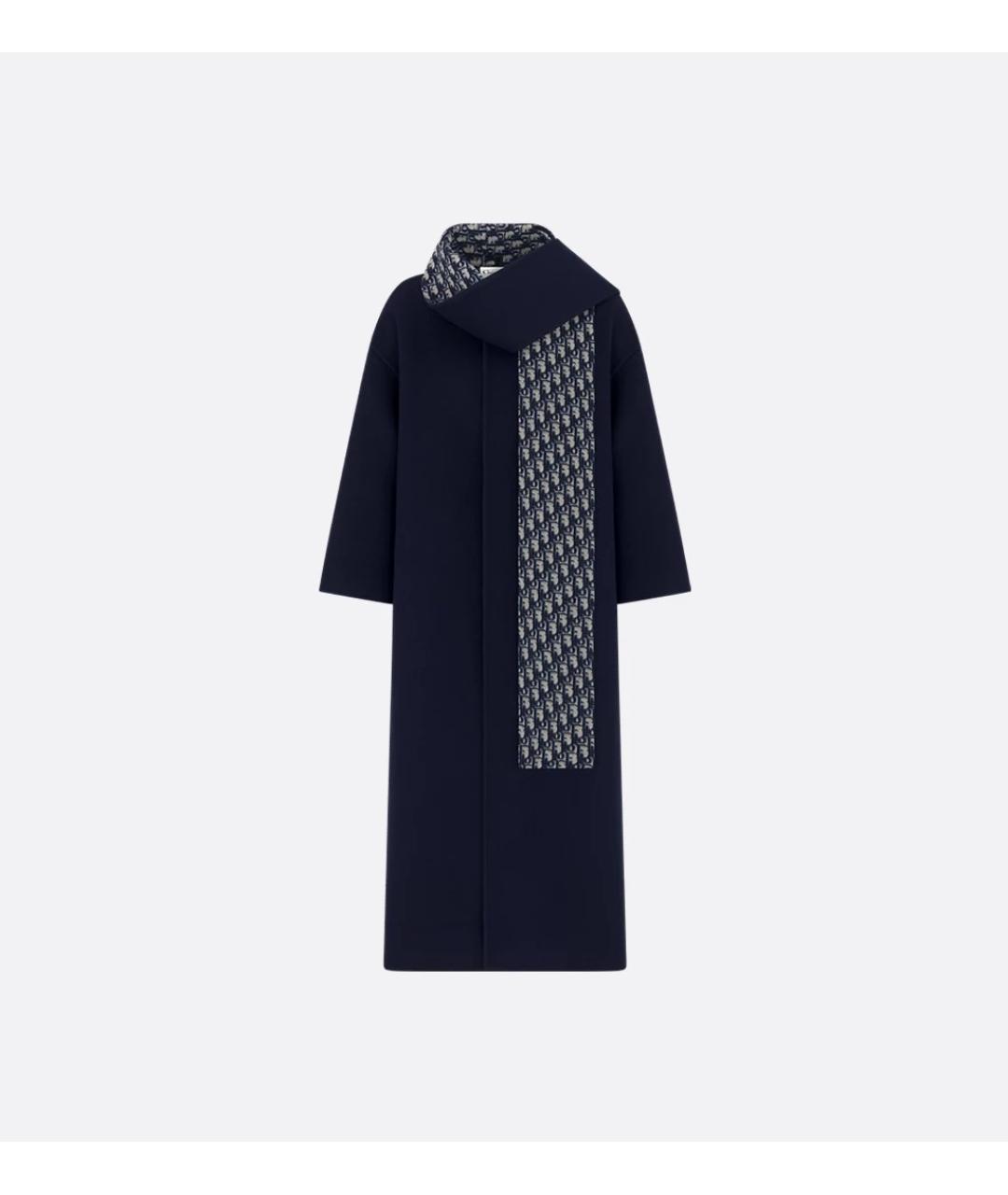 CHRISTIAN DIOR Синее шерстяное пальто, фото 1