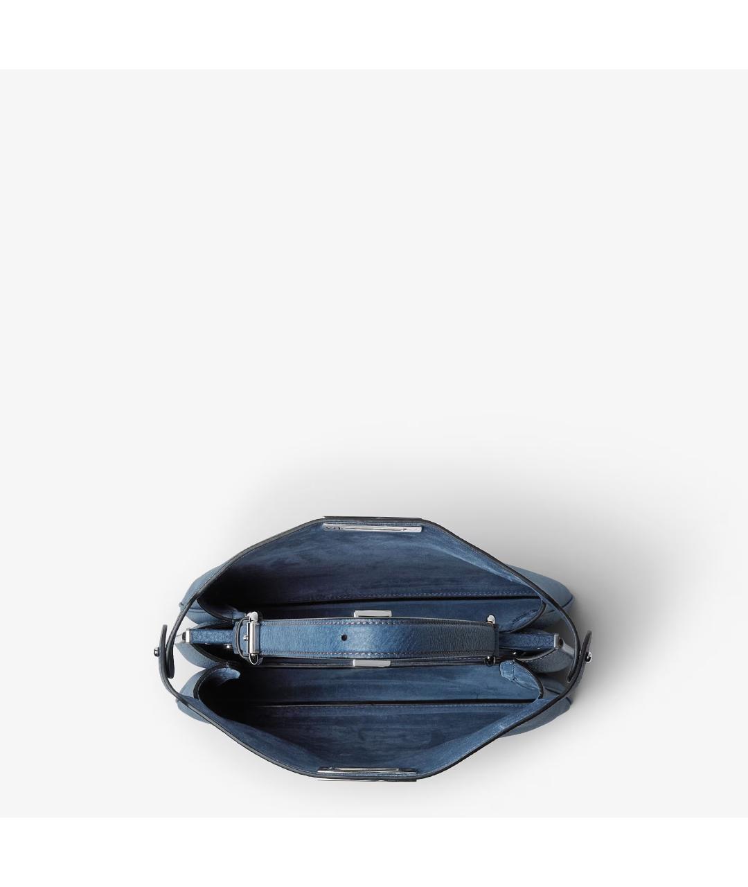 FENDI Синяя кожаная сумка с короткими ручками, фото 5