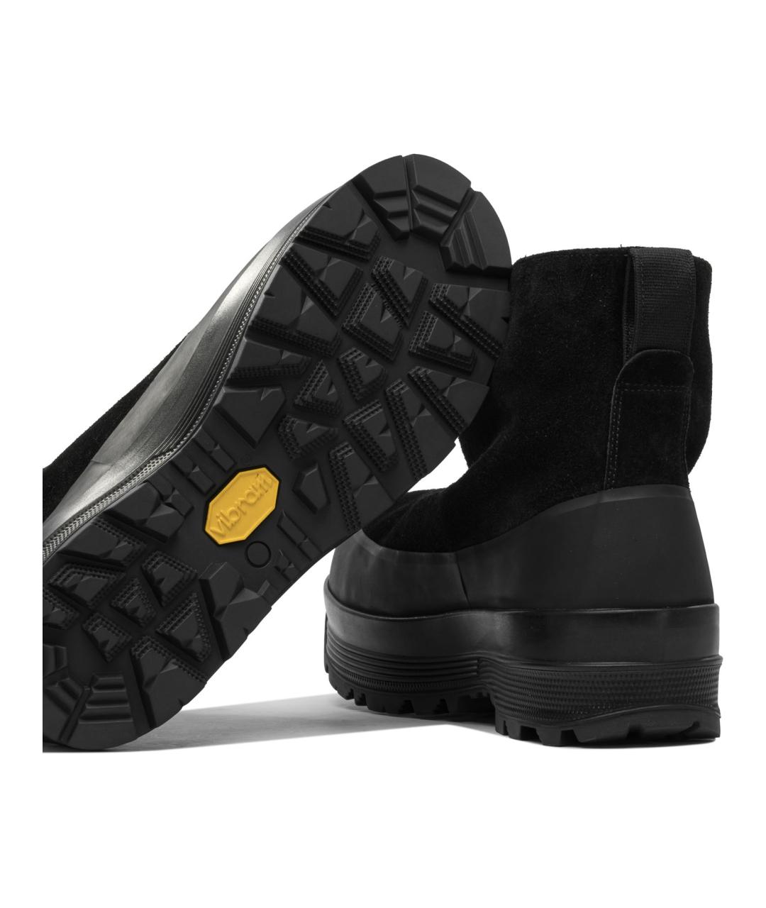 STONE ISLAND Черные кожаные высокие ботинки, фото 5