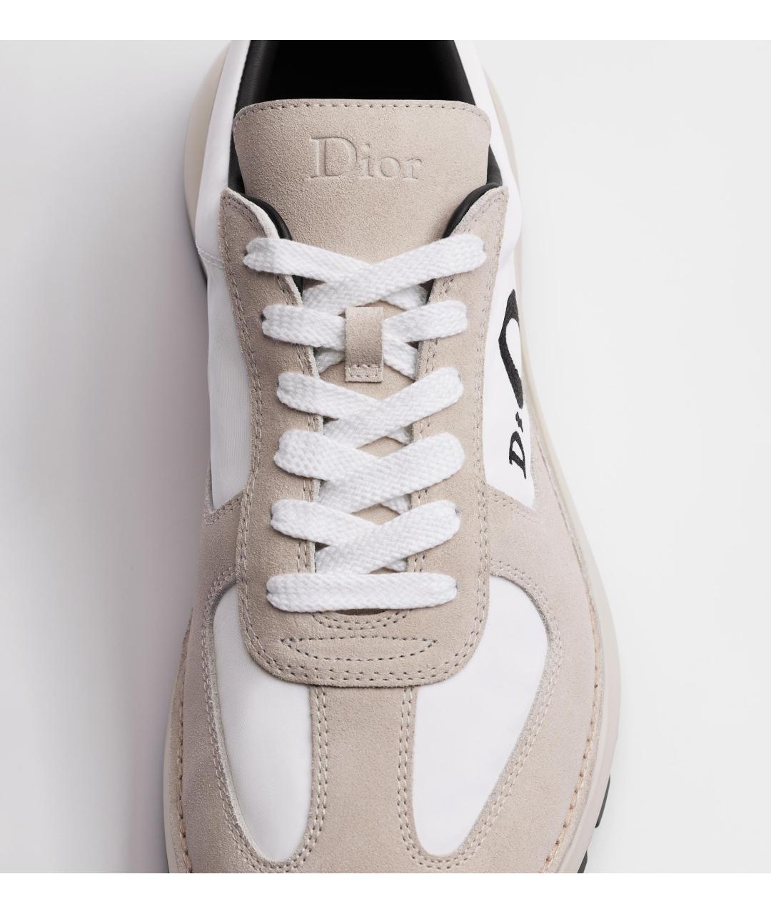 CHRISTIAN DIOR Бежевые кожаные низкие кроссовки / кеды, фото 5