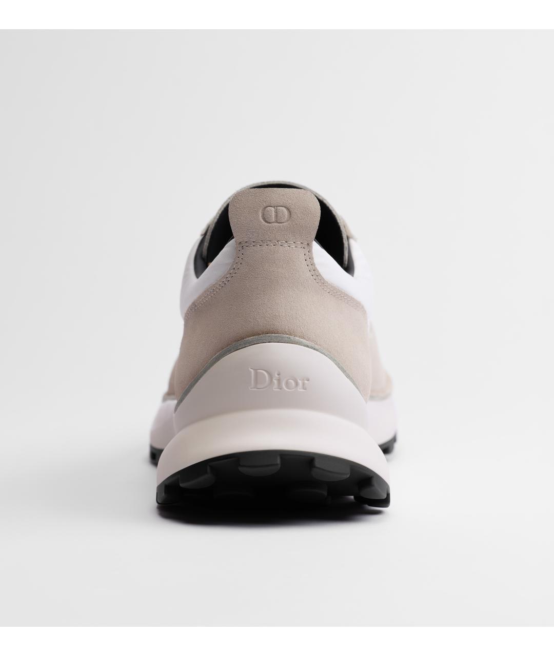 CHRISTIAN DIOR Бежевые кожаные низкие кроссовки / кеды, фото 3